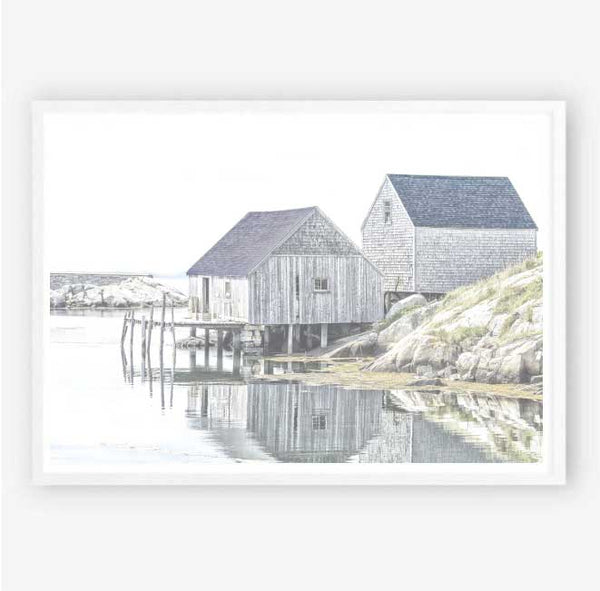Fishing Houses Print-Art for Interiors-Online Framed-Australian Made Wall Art-Milk n Honey Designs