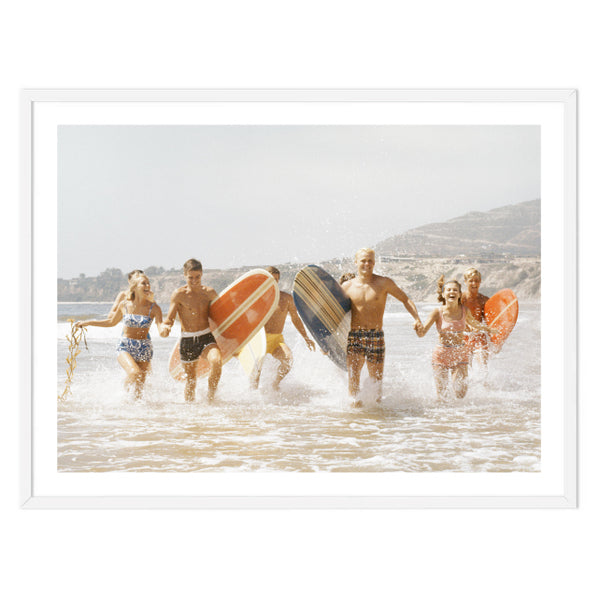 Frolicking Beach Surfers Photography Print