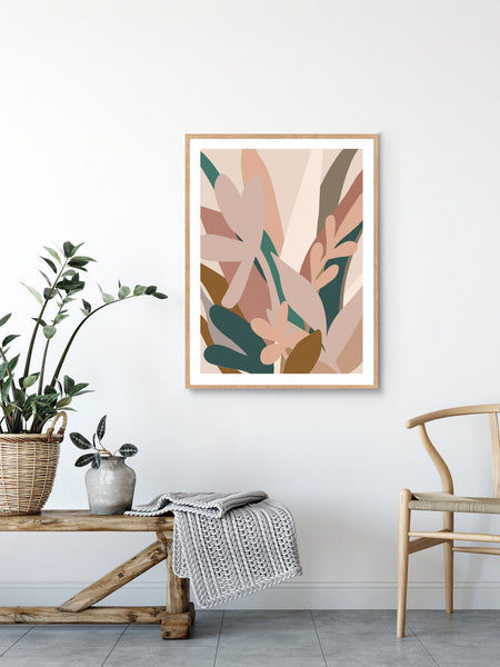 Garden Blooms Original Illustration Print-Art for Interiors-Online Framed-Australian Made Wall Art-Milk n Honey Designs