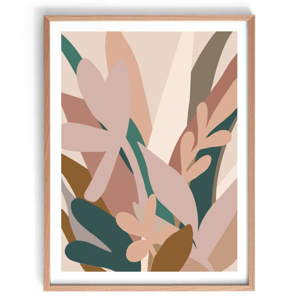 Garden Blooms Original Illustration Print-Art for Interiors-Online Framed-Australian Made Wall Art-Milk n Honey Designs