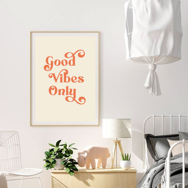 Good Vibes Only Print-Prints for - BOYS-Online Framed-Australian Made Wall Art-Milk n Honey Designs