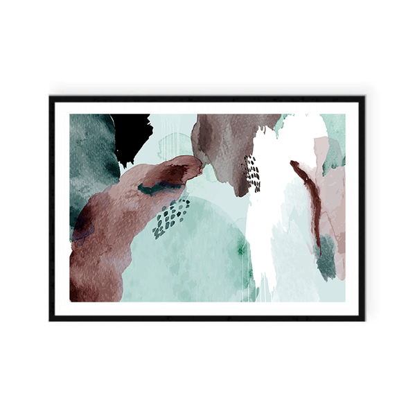 Green Ink Abstract Print