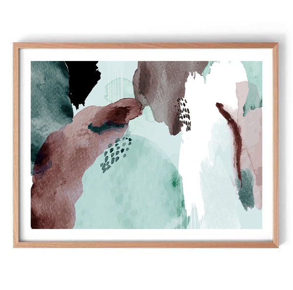 Green Ink Abstract Print