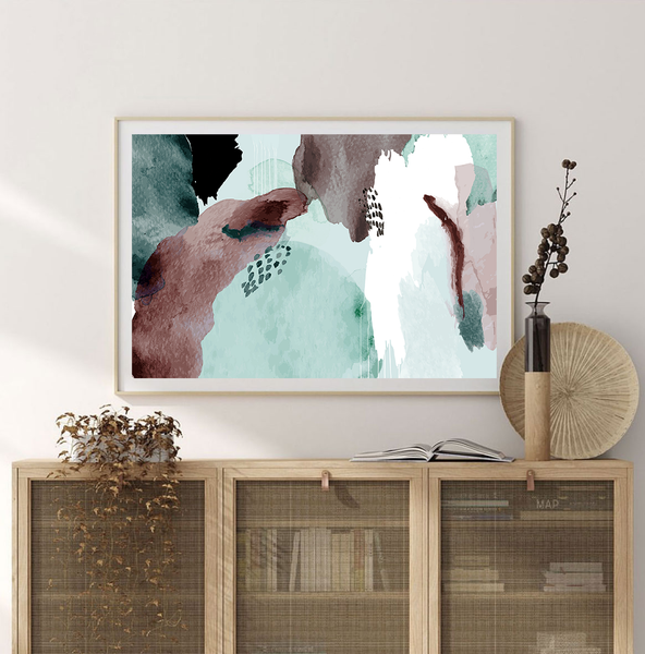 Green Ink Abstract Print