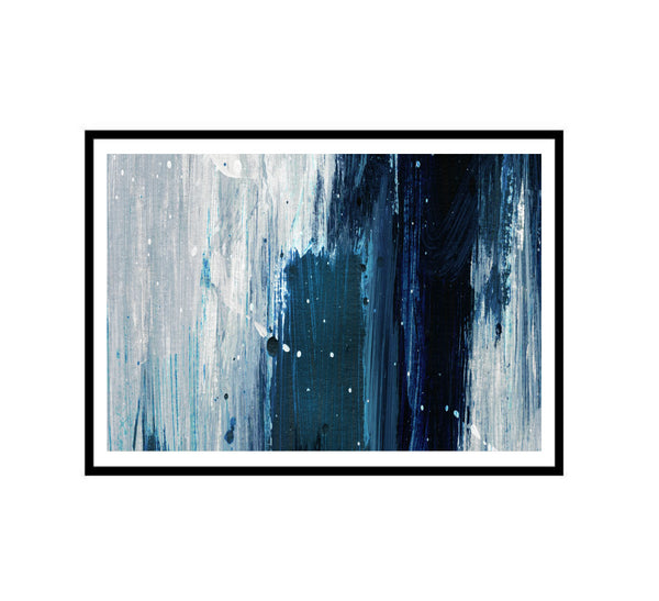 Indigo Brush Art Abstract Print-Art for Interiors-Online Framed-Australian Made Wall Art-Milk n Honey Designs