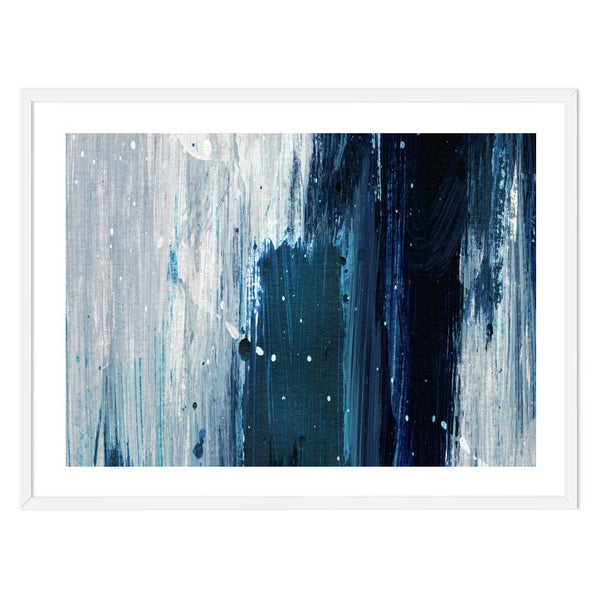 Indigo Brush Art Abstract Print-Art for Interiors-Online Framed-Australian Made Wall Art-Milk n Honey Designs
