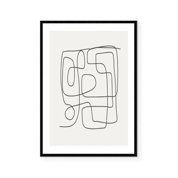 Minimal Abstract Line Drawing Print-Art for Interiors-Online Framed-Australian Made Wall Art-Milk n Honey Designs