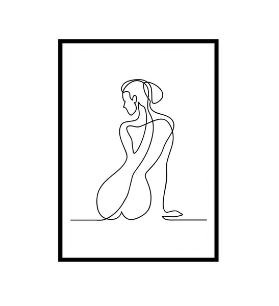 Abstract Nude Line Drawing Print-Art for Interiors-Online Framed-Australian Made Wall Art-Milk n Honey Designs