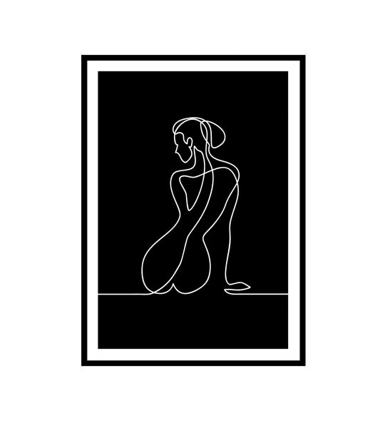 Abstract Nude Line Drawing Print-Art for Interiors-Online Framed-Australian Made Wall Art-Milk n Honey Designs