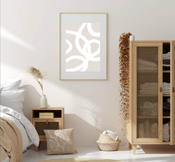 Linear Brush Abstract Print-Art for Interiors-Online Framed-Australian Made Wall Art-Milk n Honey Designs