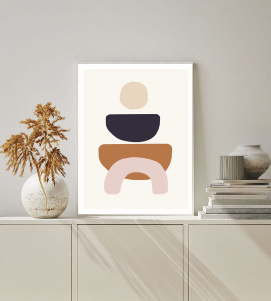 Minimal Abstract Shapes I Print-Art for Interiors-Online Framed-Australian Made Wall Art-Milk n Honey Designs