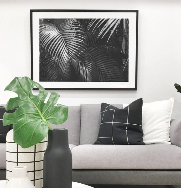 Mono Palms 120x85cm Print Only