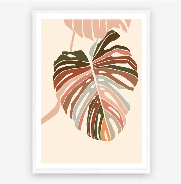 Monstera Illustration Print-Art for Interiors-Online Framed-Australian Made Wall Art-Milk n Honey Designs
