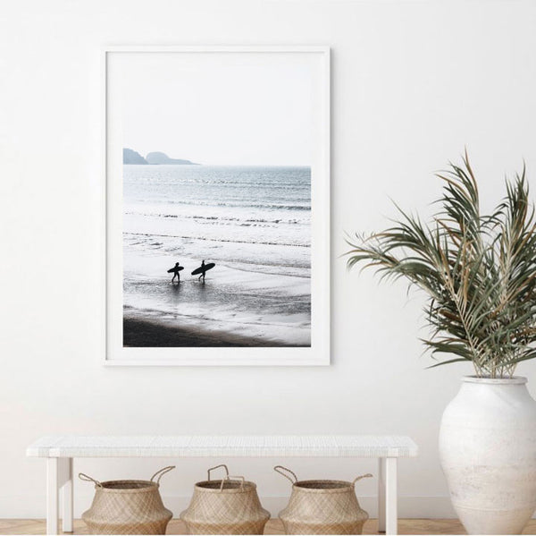 Morning Surfers Print-Art for Interiors-Online Framed-Australian Made Wall Art-Milk n Honey Designs