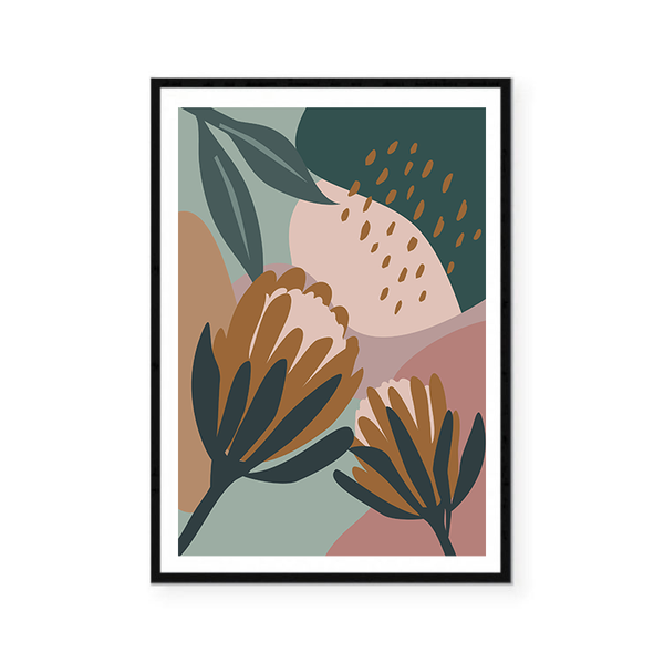 Abstract Protea Print