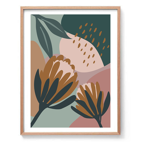 Abstract Protea Print