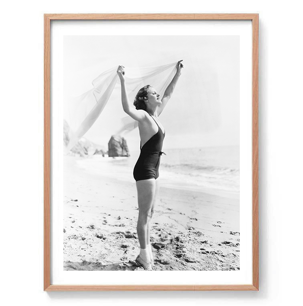 Beach Days Vintage Woman Photography Print