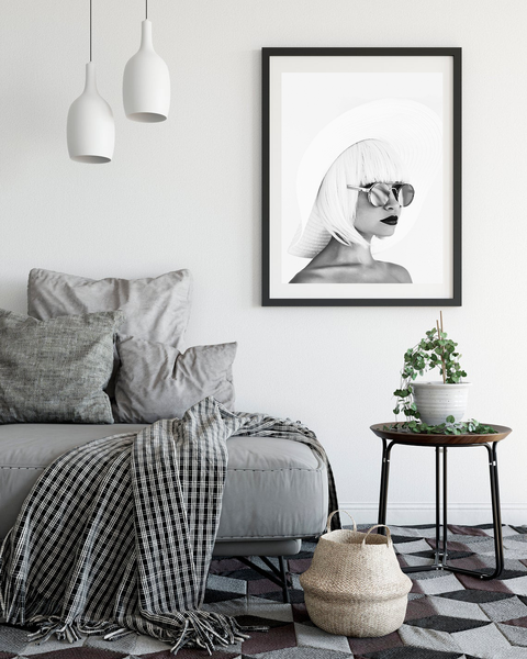 Girl with Sunglasses Framed Print