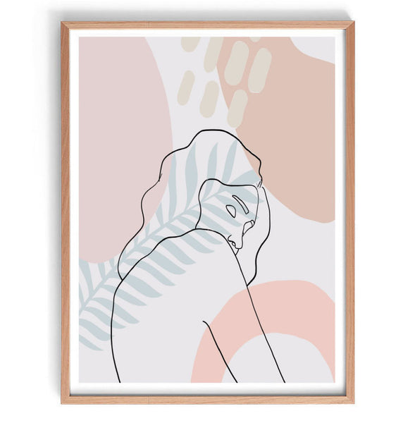 Pastel Abstract Figure Print-Art for Interiors-Online Framed-Australian Made Wall Art-Milk n Honey Designs