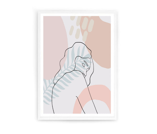 Pastel Abstract Figure Print-Art for Interiors-Online Framed-Australian Made Wall Art-Milk n Honey Designs