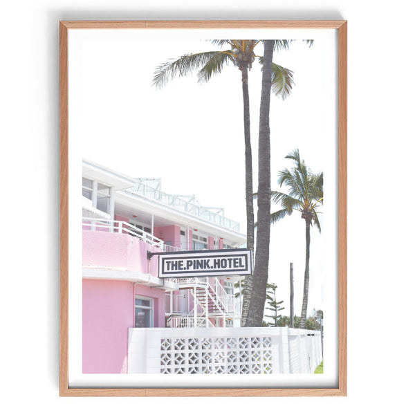 Pink Hotel Print-Art for Interiors-Online Framed-Australian Made Wall Art-Milk n Honey Designs
