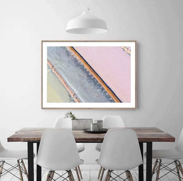 Pink Salt Lake Print-Art for Interiors-Online Framed-Australian Made Wall Art-Milk n Honey Designs