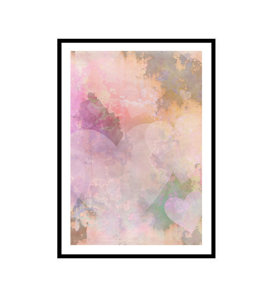 Pink Hearts Watercolour Print-Art for Interiors-Online Framed-Australian Made Wall Art-Milk n Honey Designs