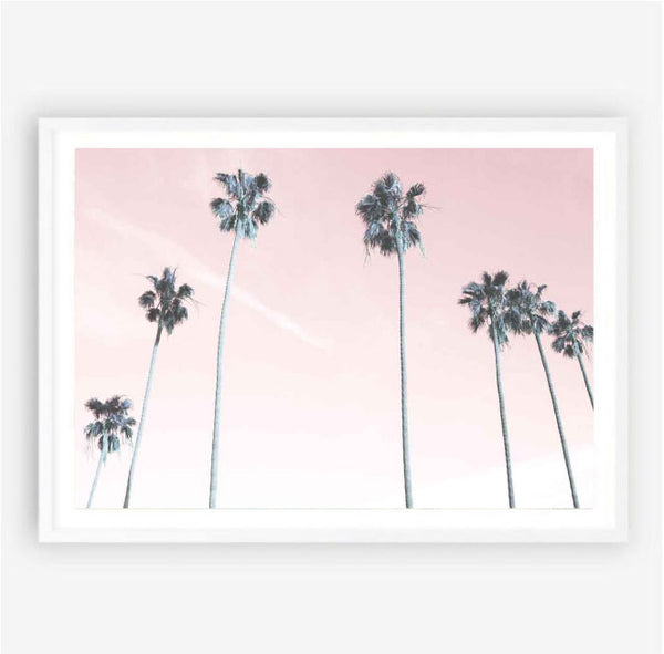 Pink Palms Photography Print-Art for Interiors-Online Framed-Australian Made Wall Art-Milk n Honey Designs