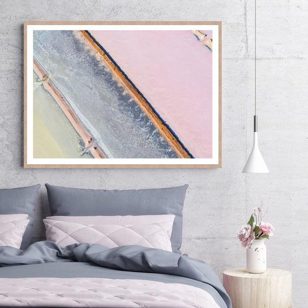 Pink Salt Lake Print-Art for Interiors-Online Framed-Australian Made Wall Art-Milk n Honey Designs