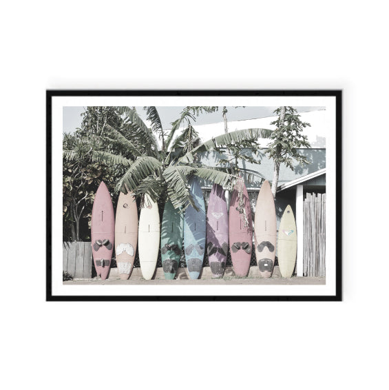 Rainbow Surfboard Print