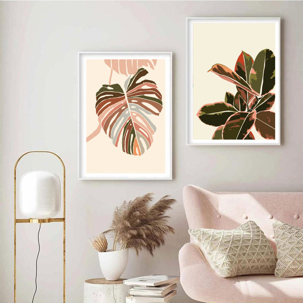 Rubber Plant Illustration Print-Art for Interiors-Online Framed-Australian Made Wall Art-Milk n Honey Designs