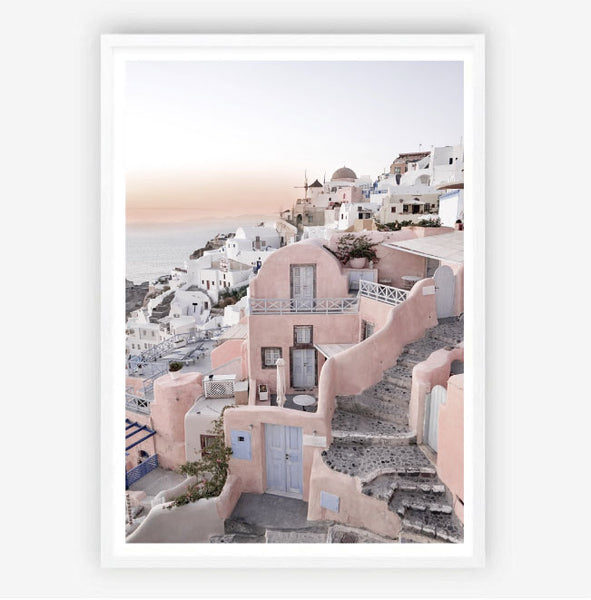Santorini Dreams Print-Art for Interiors-Online Framed-Australian Made Wall Art-Milk n Honey Designs