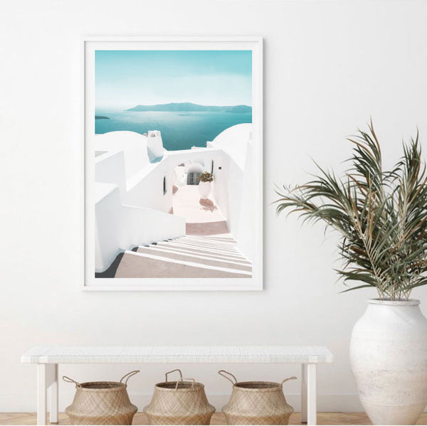 Santorini View Unframed 50x70cm