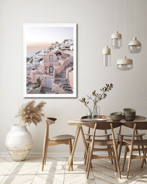 Santorini Dreams Print-Art for Interiors-Online Framed-Australian Made Wall Art-Milk n Honey Designs