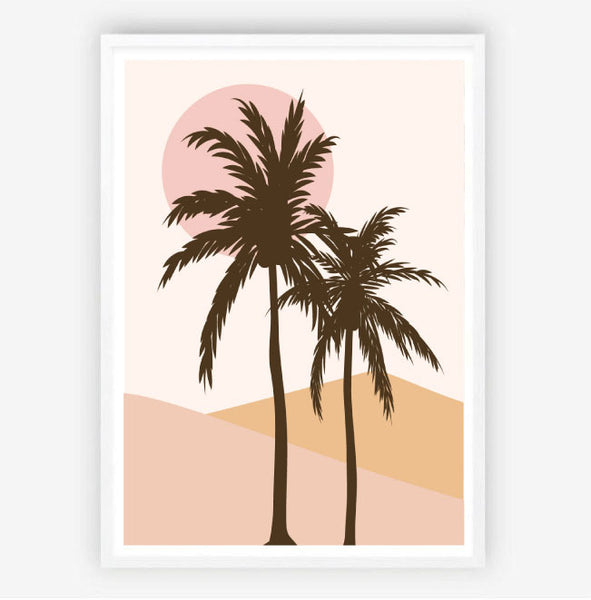 Summer Palms Original Illustration Print-Art for Interiors-Online Framed-Australian Made Wall Art-Milk n Honey Designs