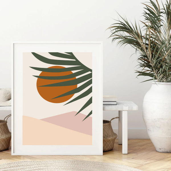 Summer Sunset II Original Illustration Print-Art for Interiors-Online Framed-Australian Made Wall Art-Milk n Honey Designs