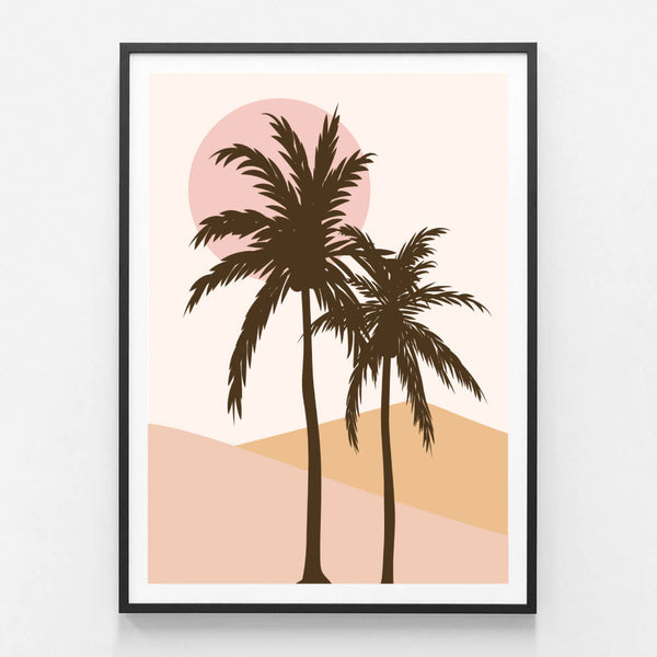 Summer Palms Original Illustration Print-Art for Interiors-Online Framed-Australian Made Wall Art-Milk n Honey Designs