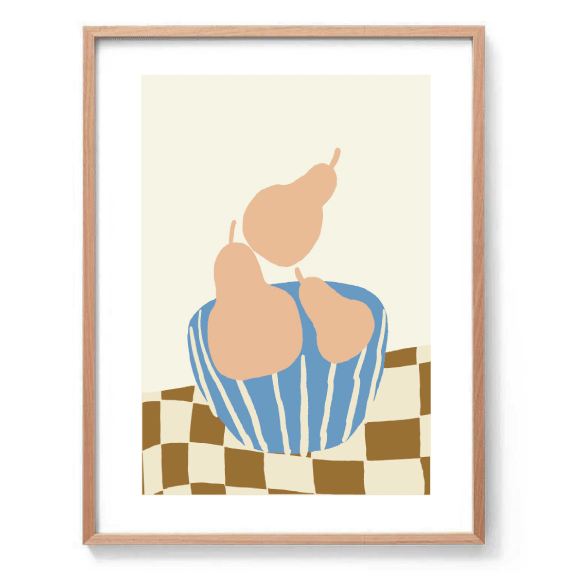 Pear Bowl Still Life Print