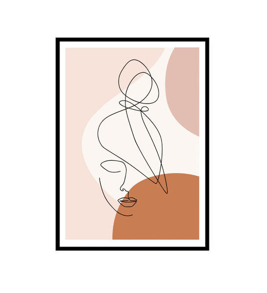 Abstract Top Knot Line Drawing Print-Art for Interiors-Online Framed-Australian Made Wall Art-Milk n Honey Designs