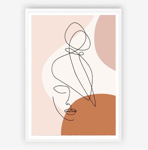 Abstract Top Knot Line Drawing Print-Art for Interiors-Online Framed-Australian Made Wall Art-Milk n Honey Designs