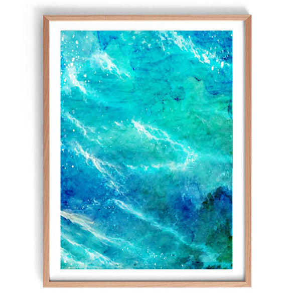Wild Sea Watercolour Print-Art for Interiors-Online Framed-Australian Made Wall Art-Milk n Honey Designs
