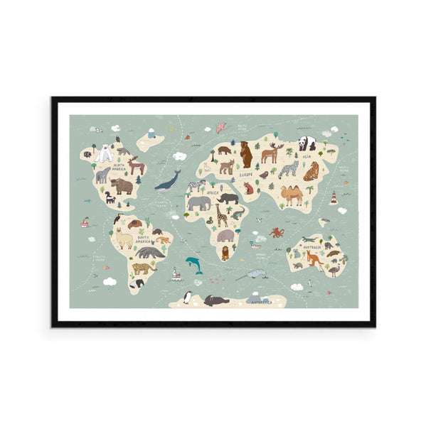 Animals of our World Art Print-Prints for - BOYS-Online Framed-Australian Made Wall Art-Milk n Honey Designs