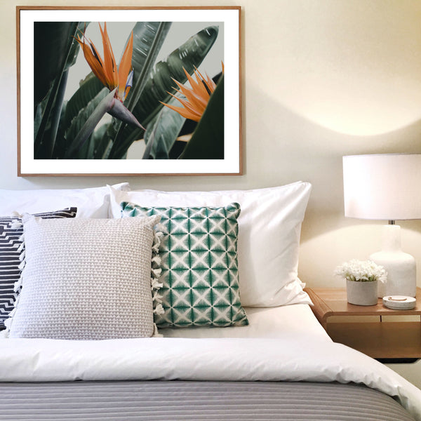 Bird of Paradise Leaf Print-Art for Interiors-Online Framed-Australian Made Wall Art-Milk n Honey Designs