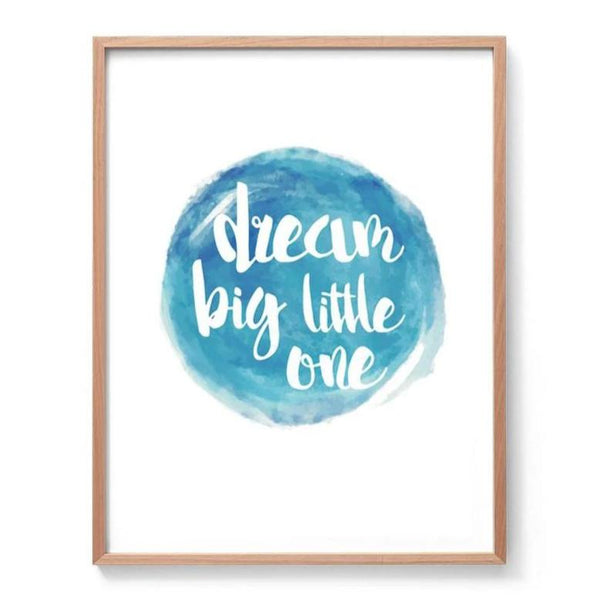 Dream Big Watercolour Art Print-Prints for - BOYS-Online Framed-Australian Made Wall Art-Milk n Honey Designs