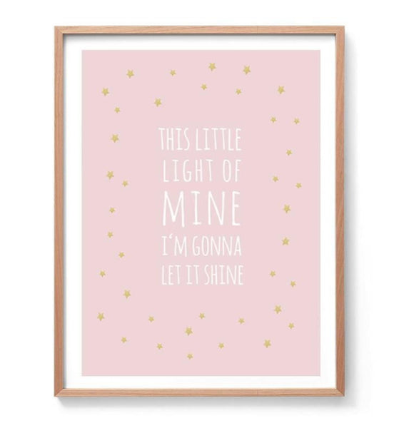 This Little Light of Mine Print-Prints for - GIRLS-Online Framed-Australian Made Wall Art-Milk n Honey Designs