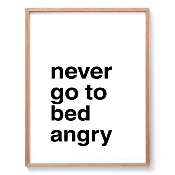 Always Kiss Me Good Night / Never Go to Bed Angry Print Set-Art for Interiors-Online Framed-Australian Made Wall Art-Milk n Honey Designs