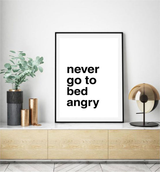 Always Kiss Me Good Night / Never Go to Bed Angry Print Set-Art for Interiors-Online Framed-Australian Made Wall Art-Milk n Honey Designs