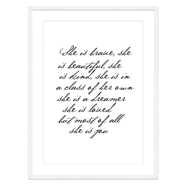 She is Print-Art for Interiors-Online Framed-Australian Made Wall Art-Milk n Honey Designs