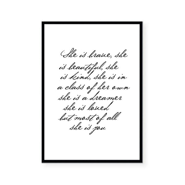 She is Print-Art for Interiors-Online Framed-Australian Made Wall Art-Milk n Honey Designs