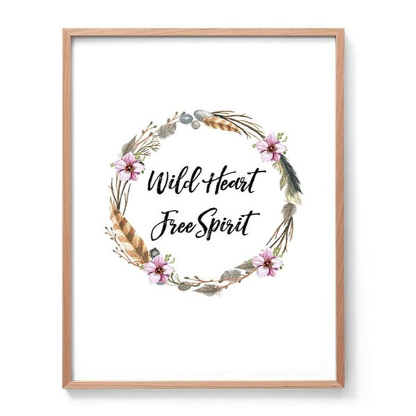 Wild Heart, Free Spirit Print-Prints for - GIRLS-Online Framed-Australian Made Wall Art-Milk n Honey Designs